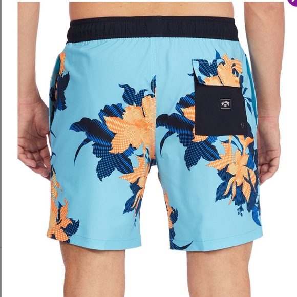 Billabong Neon Blue & Orange Floral Sundays Boardshorts Men’s Size XL (Recycled) - Picture 2 of 5
